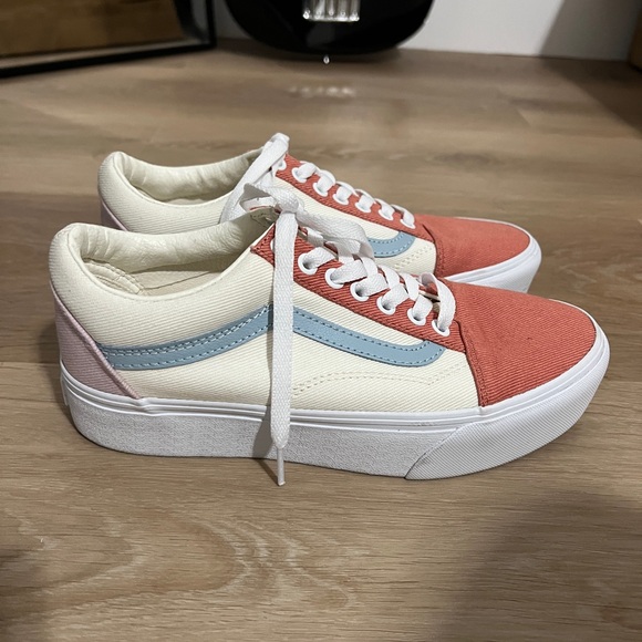 Vans Orange and Blue Women's Sneakers - Picture 2 of 5